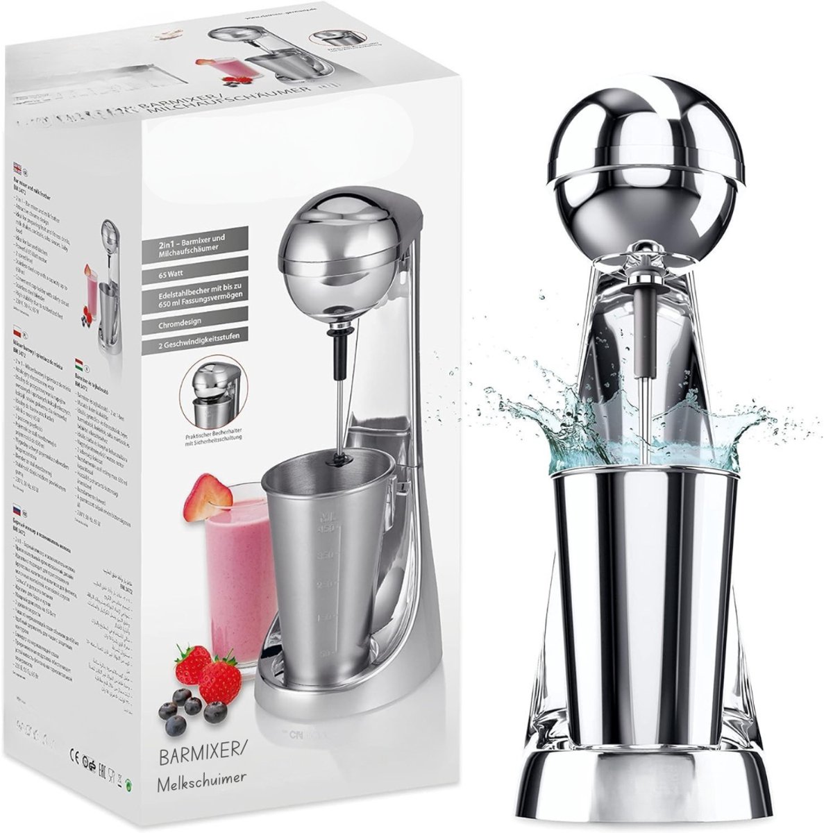 AMA® Milkshake Machine - Shakemachine - Milk Shake Machine - 18x14x37cm - Zwart
