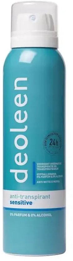 Deoleen Derma Intense 48 uur - Anti-transpirant spray - Voorkomt overmatige transpiratie en transpiratiegeur - 48 uur effectief - 0% parfum & 0% alcohol - Dermatologisch getest - Deodorant - 150 ml