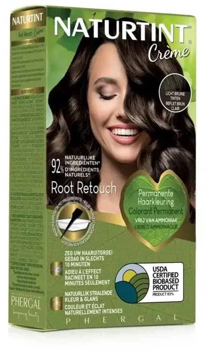 Root Retouch Licht Bruine Tinten - NATURTINT - 45ml - Vegan - Ammoniakvrij - Microplastic FREE