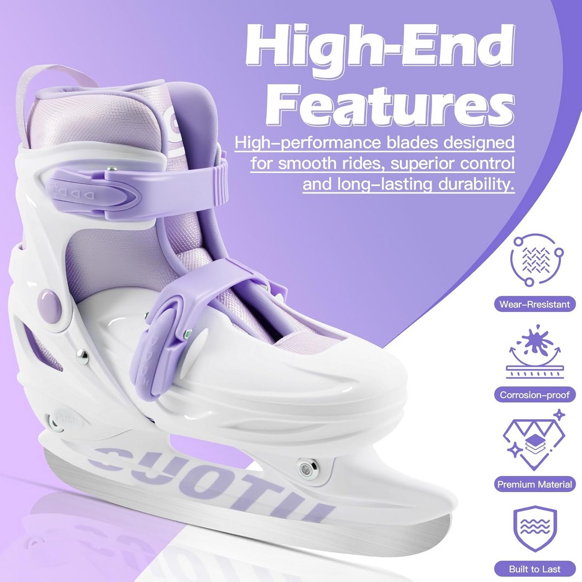 Verstelbare IJshockey- en Kunstschaatsen voor Kinderen met Dubbele Veiligheid