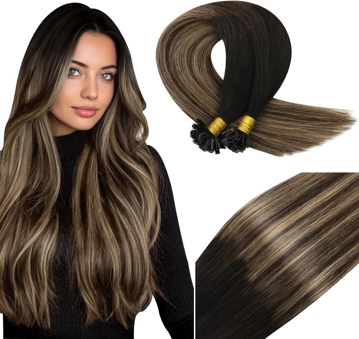 55 cm U-Tip Haarverlenging Echtheid Balayage 50g Bonding Voor Volle Look