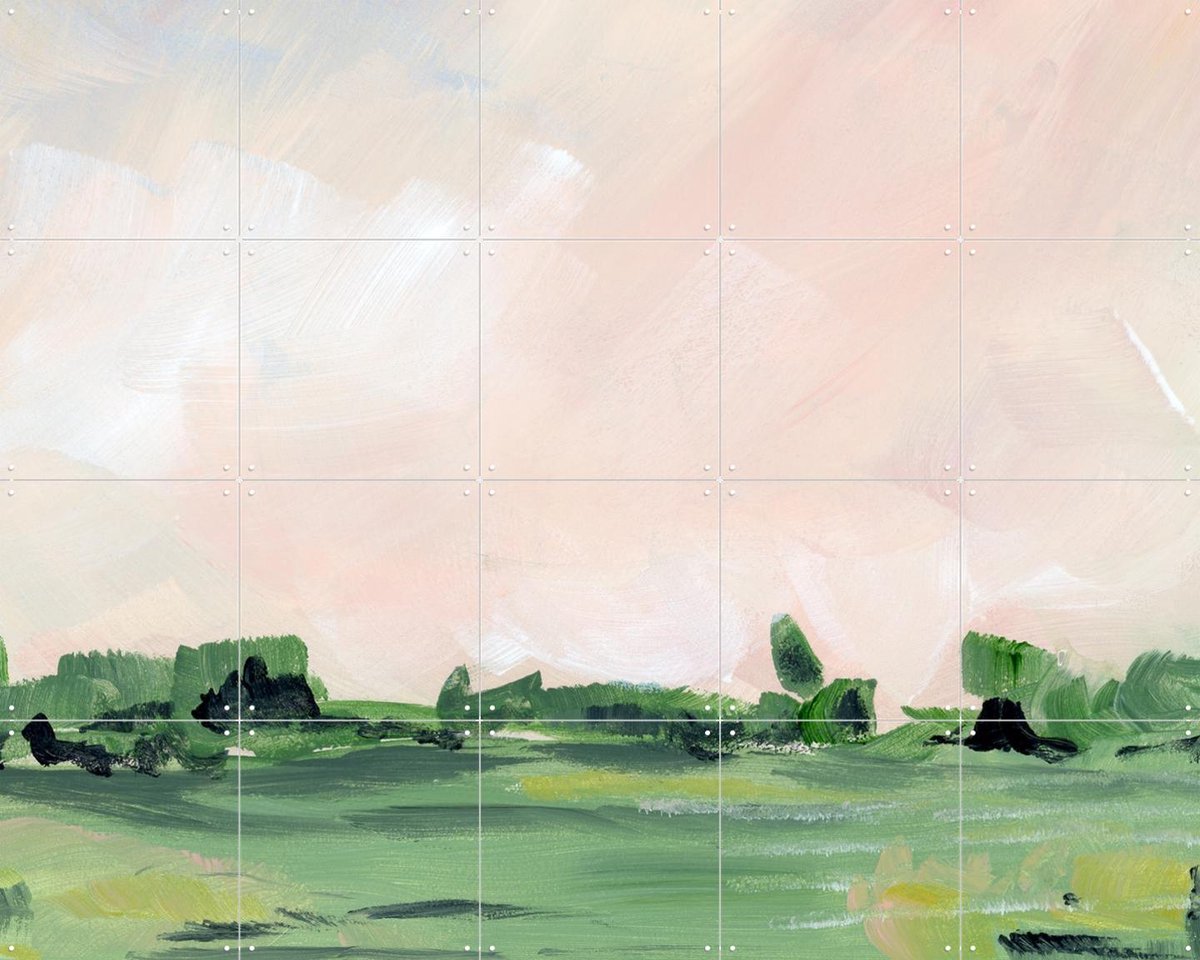 IXXI Rose Sky, Green Barn Studio - 100 x 80 cm - Gratis ophangtool - Grote wanddecoratie en posters - Kleurrijk, Olieverf, Abstract, Impressionisme