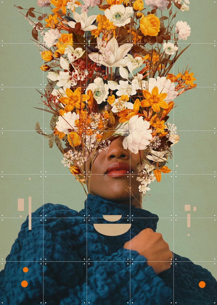 IXXI You are my Sage Dreamfield, Frank Moth - 100 x 140 cm - Gratis ophangtool - Grote wanddecoratie en posters - Kleurrijk, Collage, Digitale Kunst