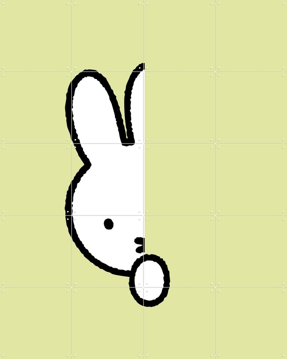 IXXI Nijntje Verstoppertje Pistache, Nijntje - 80 x 100 cm - Gratis ophangtool - Grote wanddecoratie en posters - Minimalisme, Illustraties, Speels