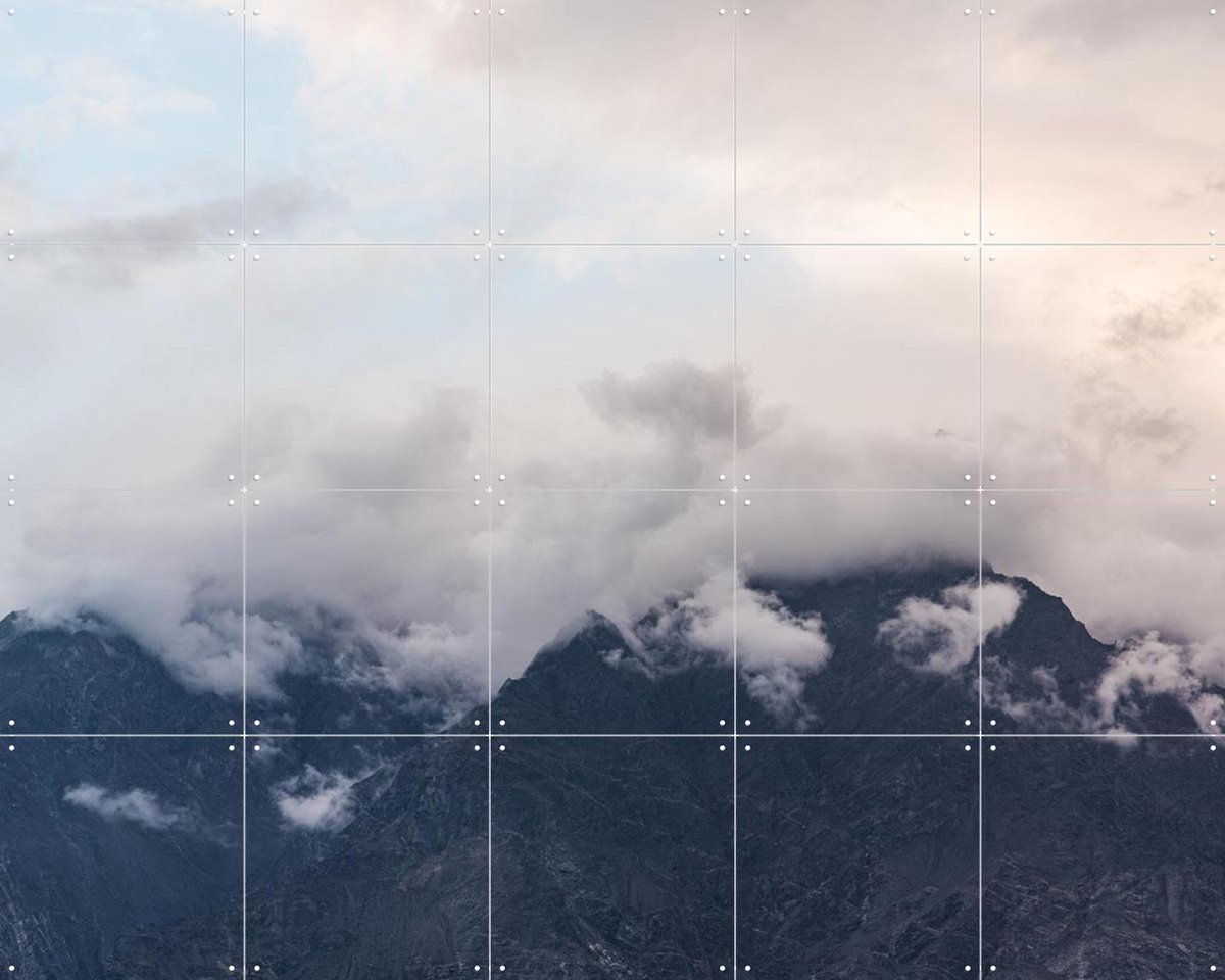 IXXI Misty Mountain, Photolovers - 100 x 80 cm - Gratis ophangtool - Grote wanddecoratie en posters - Fotografie, Slaapkamer, Woonkamer, Landschappen