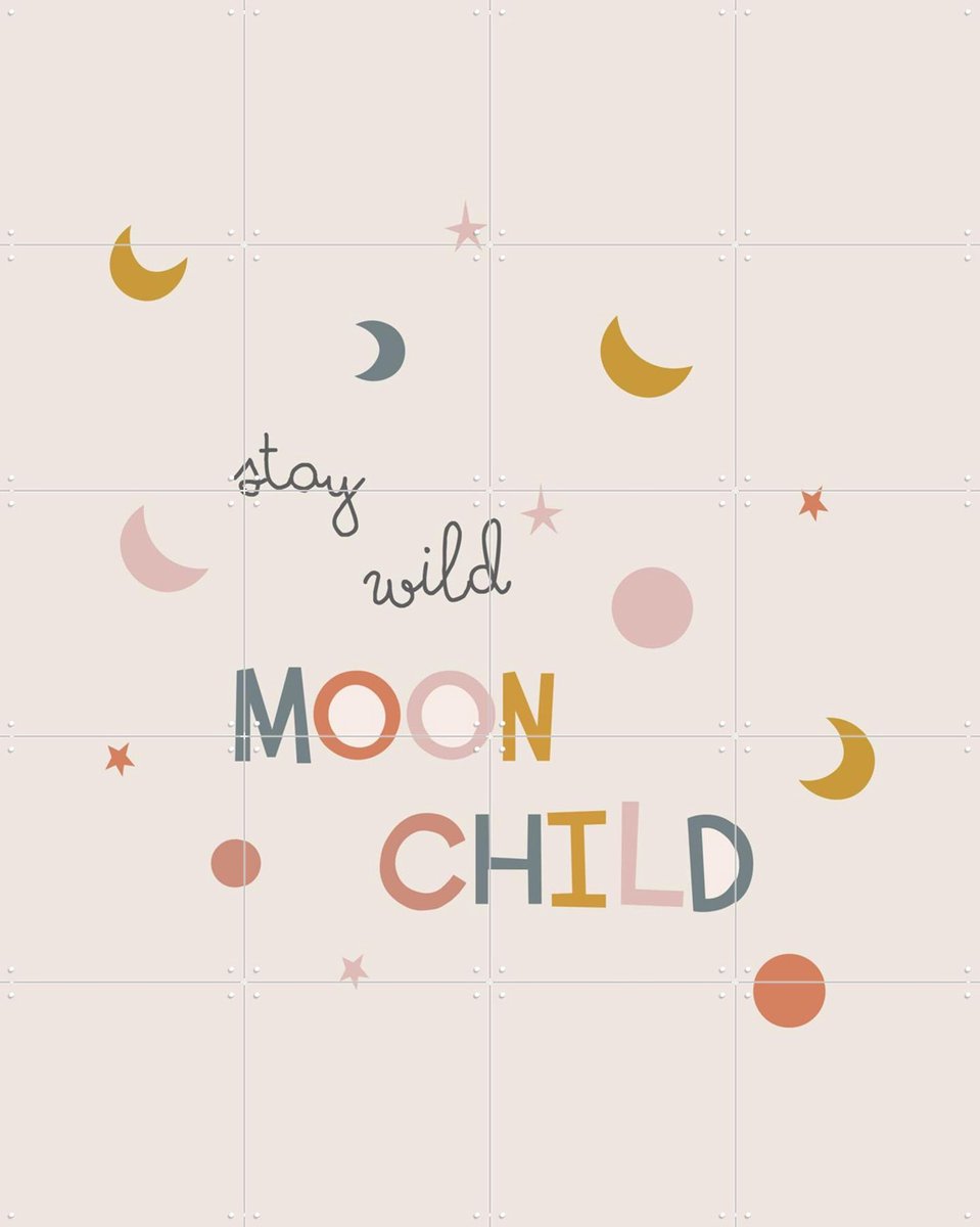 IXXI Stay Wild Moon Child, Menina Lisboa & Various - 80 x 100 cm - Gratis ophangtool - Grote wanddecoratie en posters Kinderkamer, Babykamer, Baby