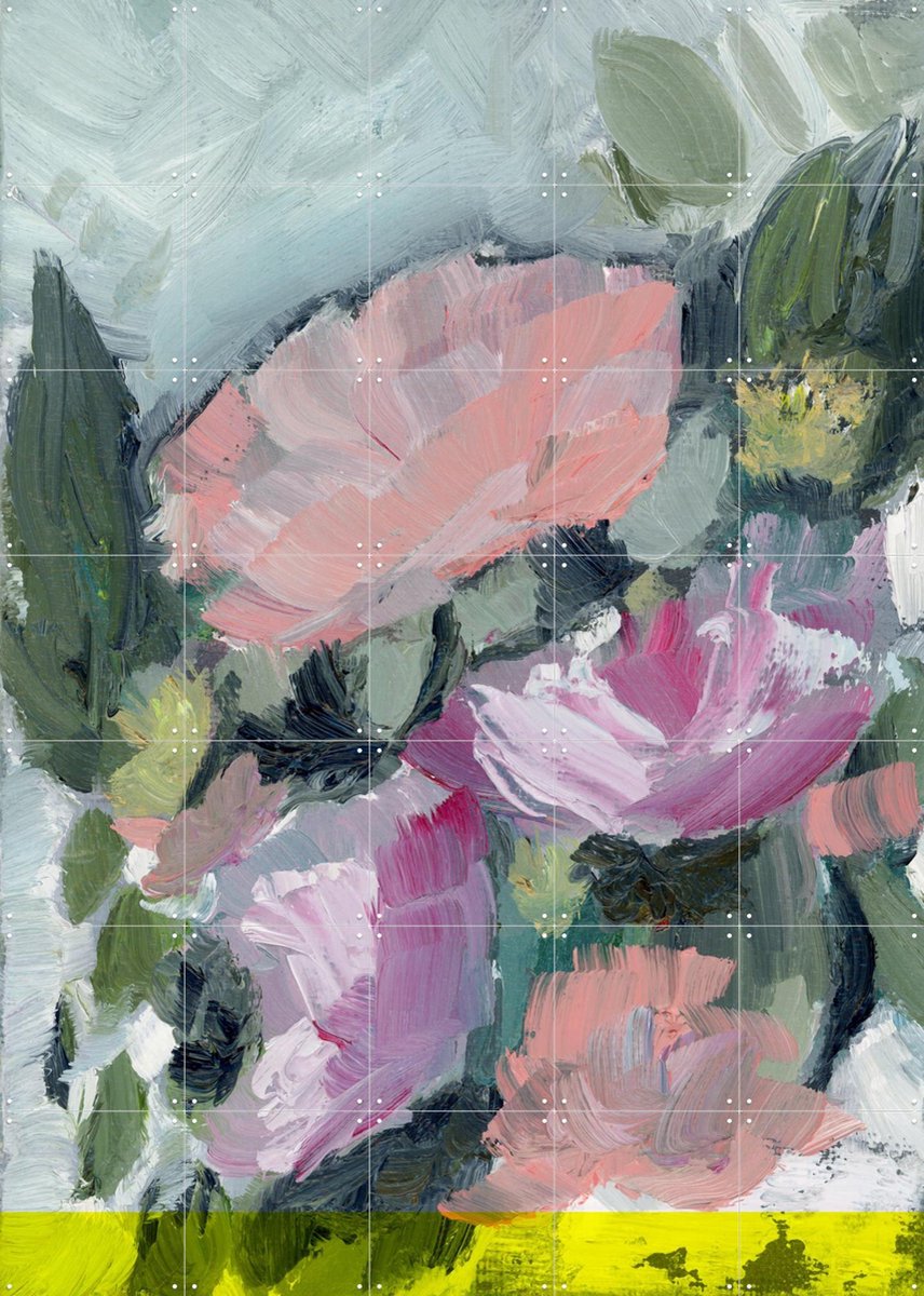 IXXI Foxtrot Floral, Green Barn Studio - 100 x 140 cm - Gratis ophangtool - Grote wanddecoratie en posters - Kleurrijk, Botanisch, Bloemen