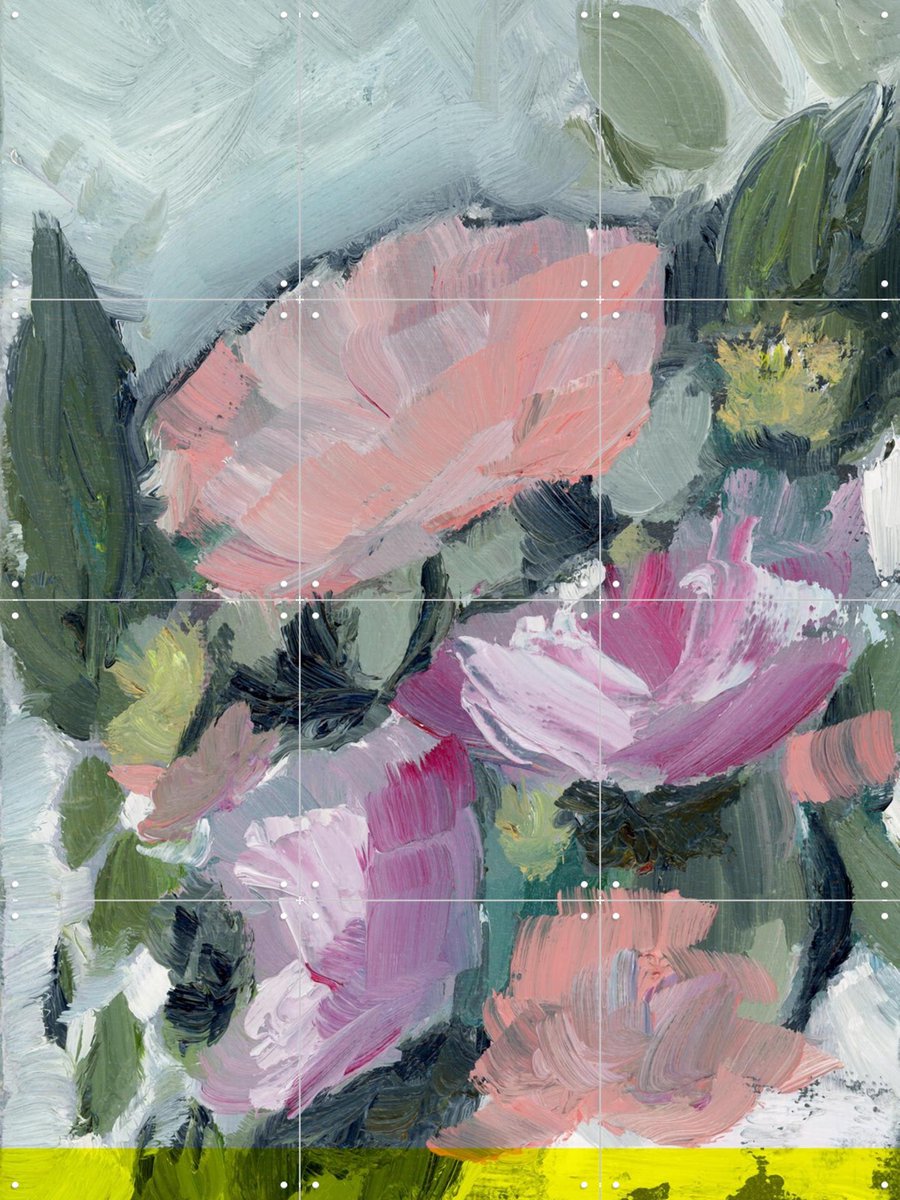 IXXI Foxtrot Floral, Green Barn Studio - 60 x 80 cm - Gratis ophangtool - Grote wanddecoratie en posters - Kleurrijk, Botanisch, Bloemen