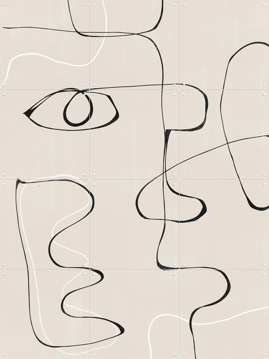 IXXI Abstract Face No.2, The Miuus Studio & Various - 60 x 80 cm - Gratis ophangtool - Grote wanddecoratie en posters - Grafisch Ontwerp, Abstract