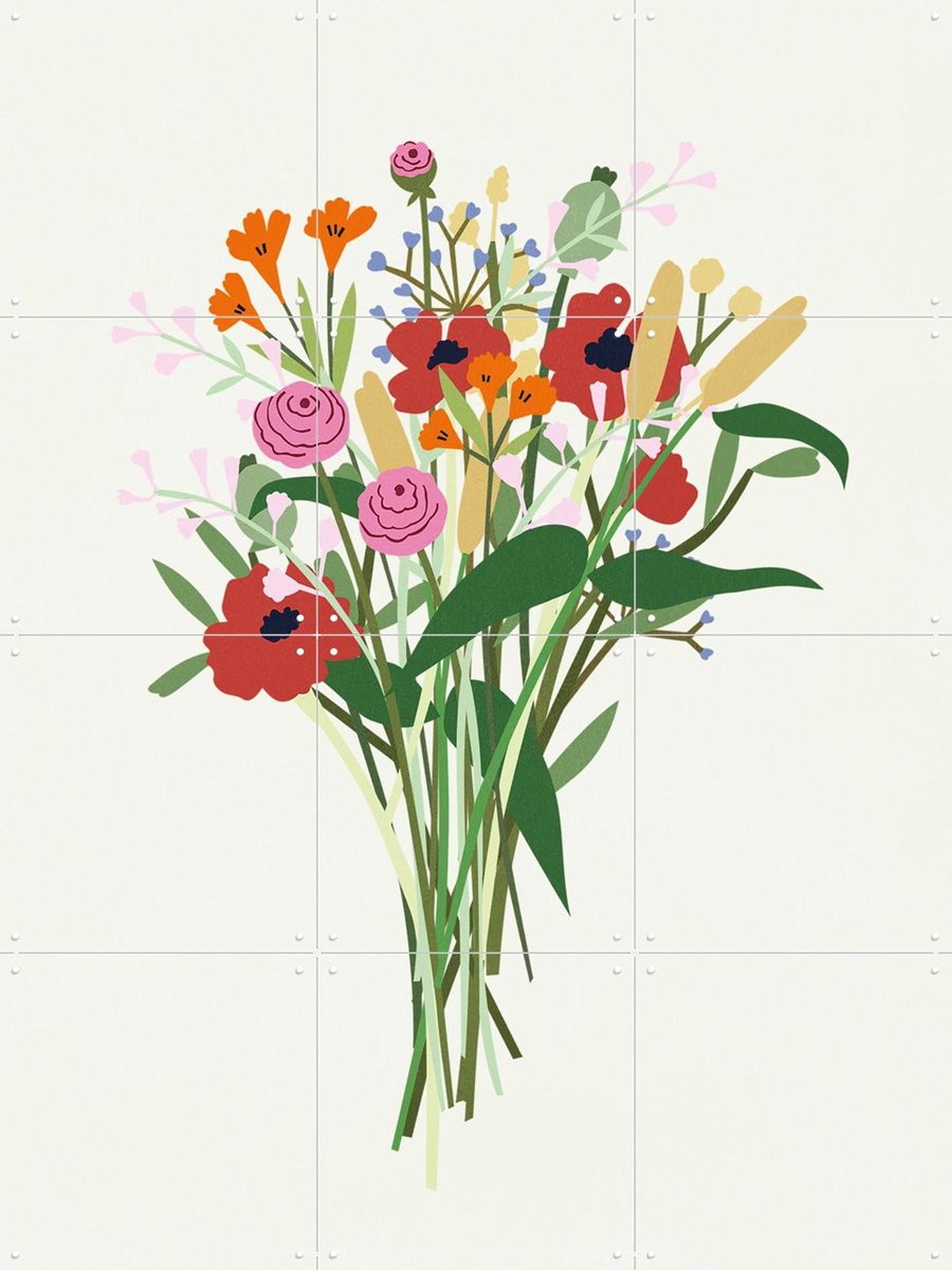 IXXI Wild Flowers Light, Lotte Dirks - 60 x 80 cm - Gratis ophangtool - Grote wanddecoratie en posters Bloemen, Natuur, Zomer