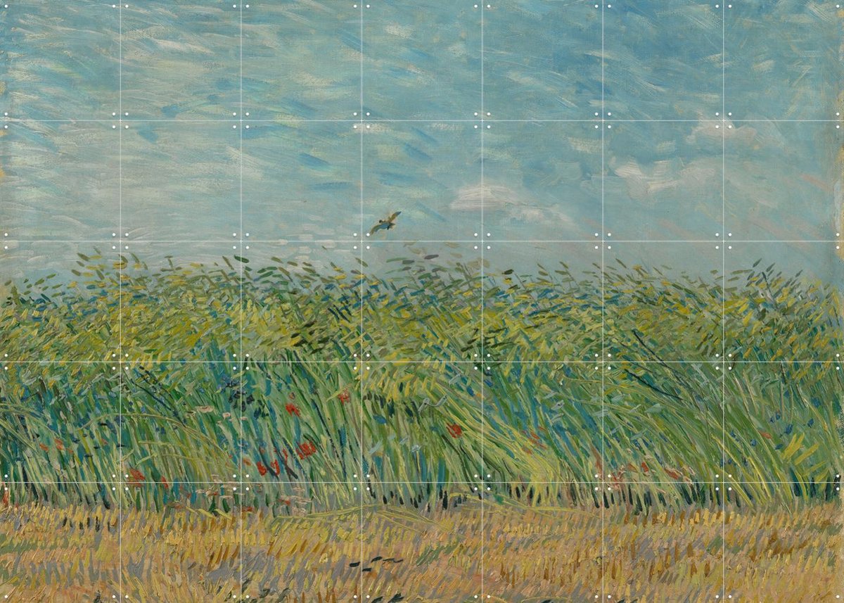 IXXI Korenveld met patrijs (1887), Vincent van Gogh (1853 - 1890) & Van Gogh Museum - 140 x 100 cm - Gratis ophangtool - Grote wanddecoratie en