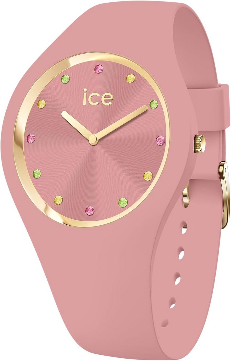 Dameshorloge met kristallen wijzerplaat en kunststof band