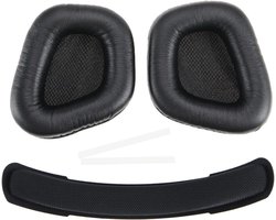 Allecto Compatibel Hoofdband Oorkussens - Draadloos - Eiwit Lederen - Vervanging - Zwart - Corsair Void/Void Pro/RGB Elite - Hoofdtelefoon - Pads