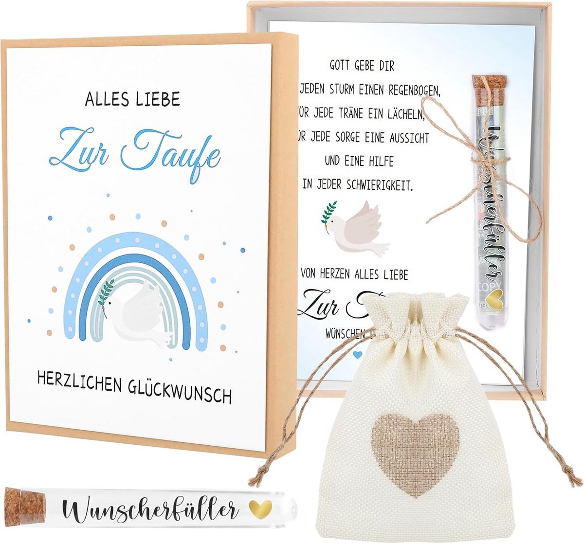 Geldgeschenk Set voor Jongens Doop - Inclusief Geschenkdoos en Kaart