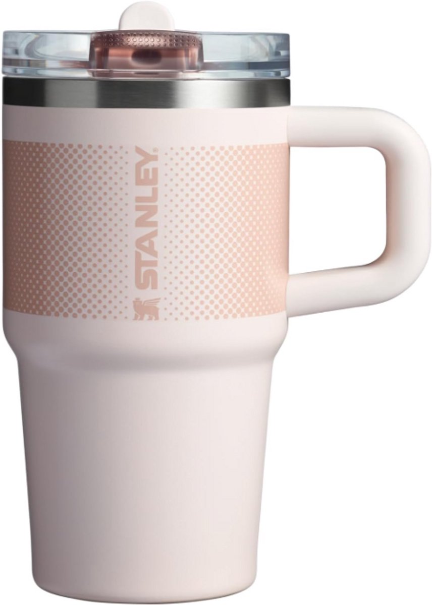 STANLEY Quencher ProTour Flip Straw Tumbler 20oz – Rose Quartz Fade - Lekvrije Drinkbeker met Rietje & Handvat – RVS Geïsoleerd – BPA-vrij – Cupholder Geschikt