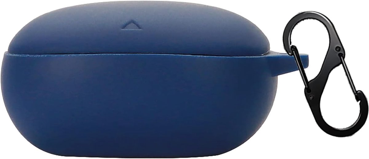 Slanke Siliconen Hoesje voor Soundcore Liberty 4 Oplader - Anti-Val, Navy Blauw