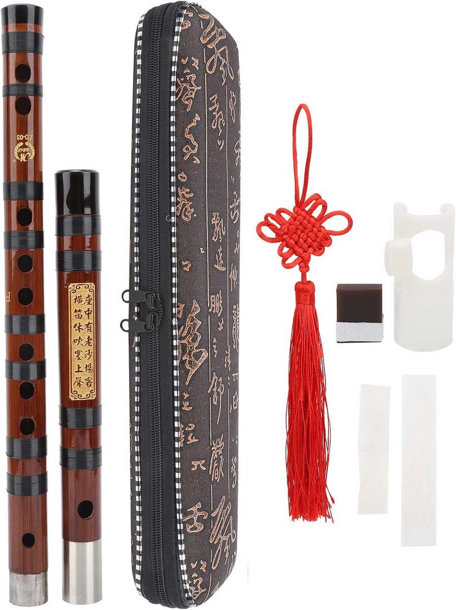 Bamboe Fluit - Chinese Fluit - Muziek Maken - Handgemaakt Instrument - Lichtbruin Oranje