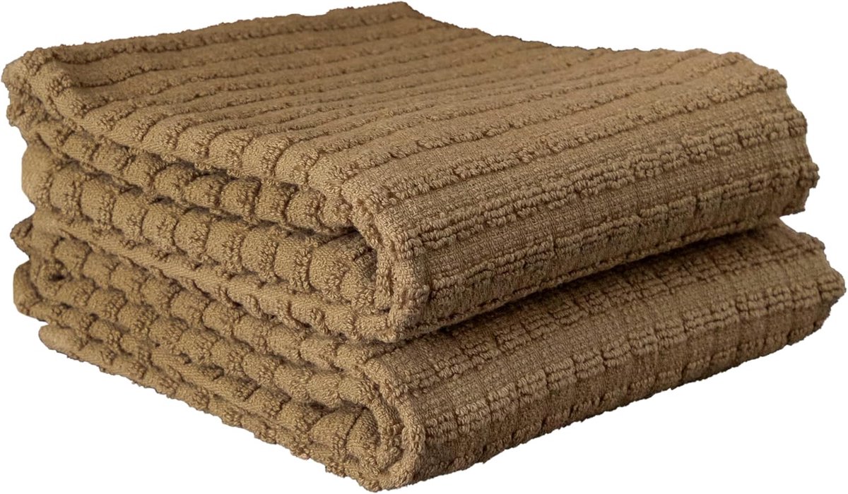 Katoenen Keukendoeken Mokka Bruin - 2 Stuks - Extra Absorberend