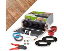 Elektrische vloerverwarming 130 W/m² compleet met slimme WiFi thermostaat voor laminaat en parket