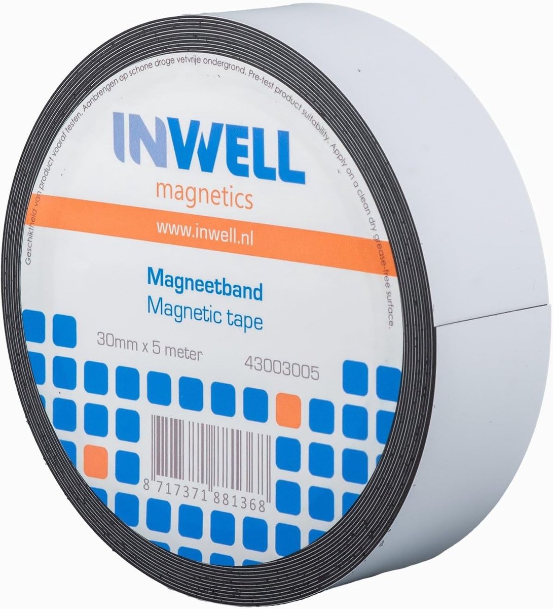 Magnetische tape 30 mm breed, 5 meter rol