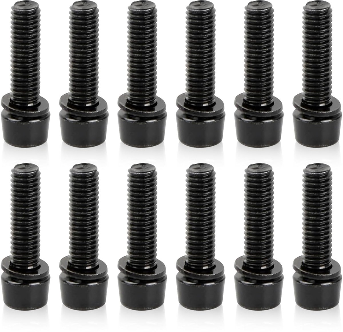 Fiets voorbouw schroeven - Stuurschroeven kegelkopschroef - Fiets montage - Set van 12 stuks - M5x18mm - Zwart