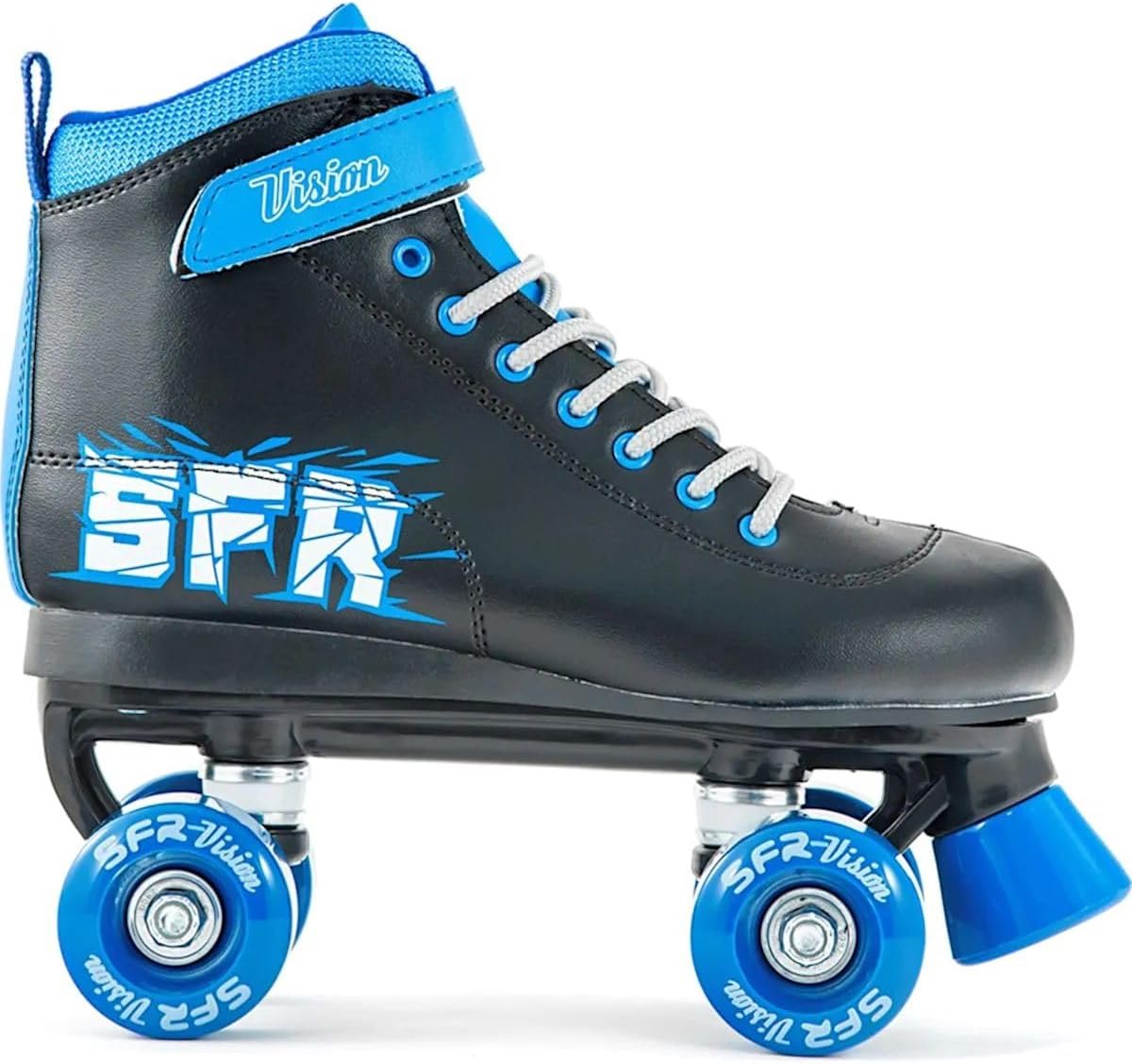 Inlineskates Quad Skates Zwart en Blauw - Stevige Vierwielers voor Volwassenen