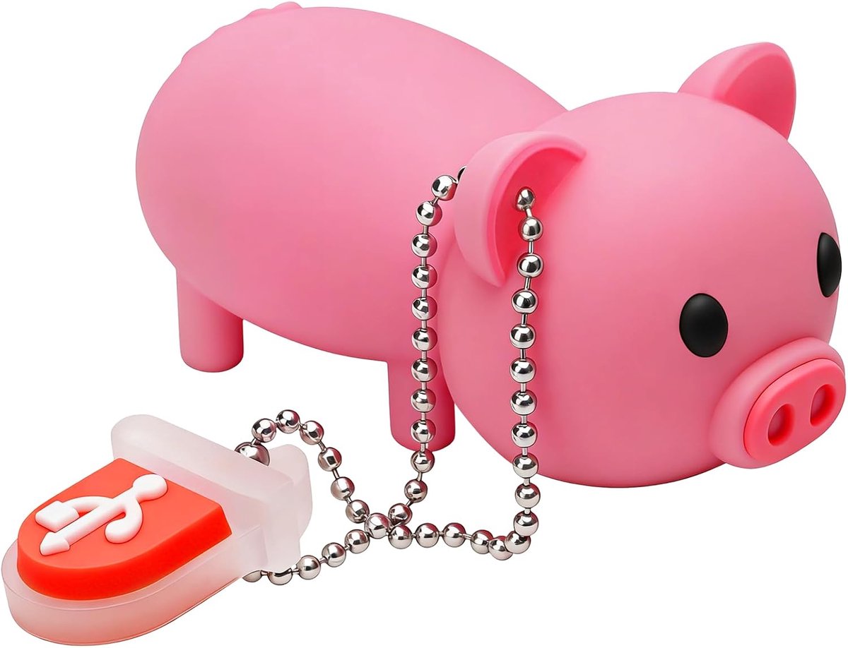 Schattige USB-stick Roze Varkentje met 32GB Opslag en Lanyard