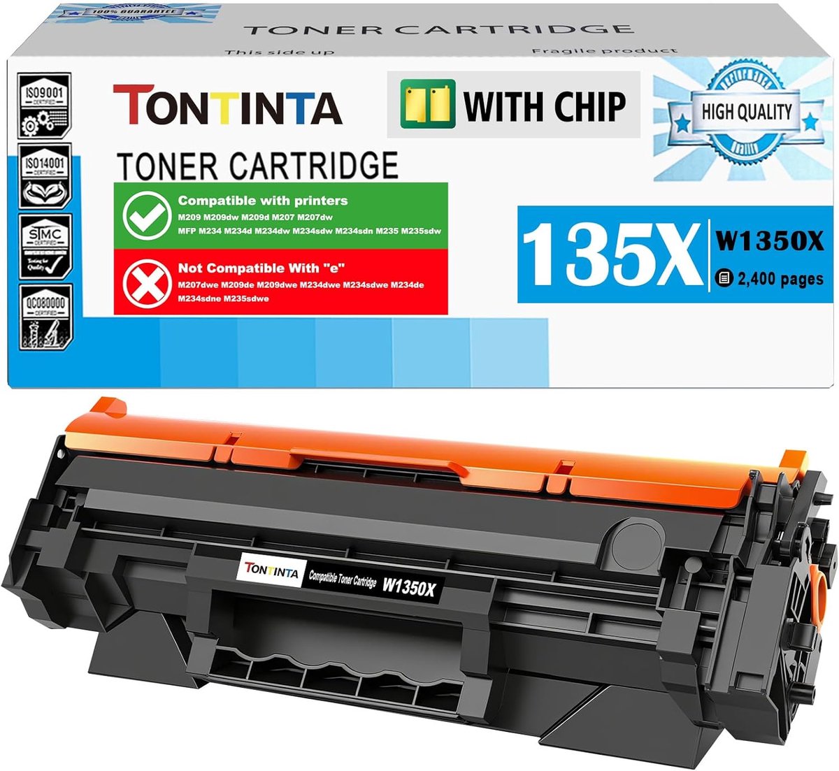 XL Zwarte Tonercartridge Compatibel met Hoge Capaciteit voor M209dw M207 M234dw Series (Vervangt W1350X/135A)