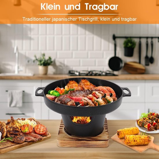 Draagbare Mini Grill - Tafel BBQ - Compact Grillen - Rookvrij Ontwerp - 844 Gram - Zwart van Merkloos — afbeelding 3
