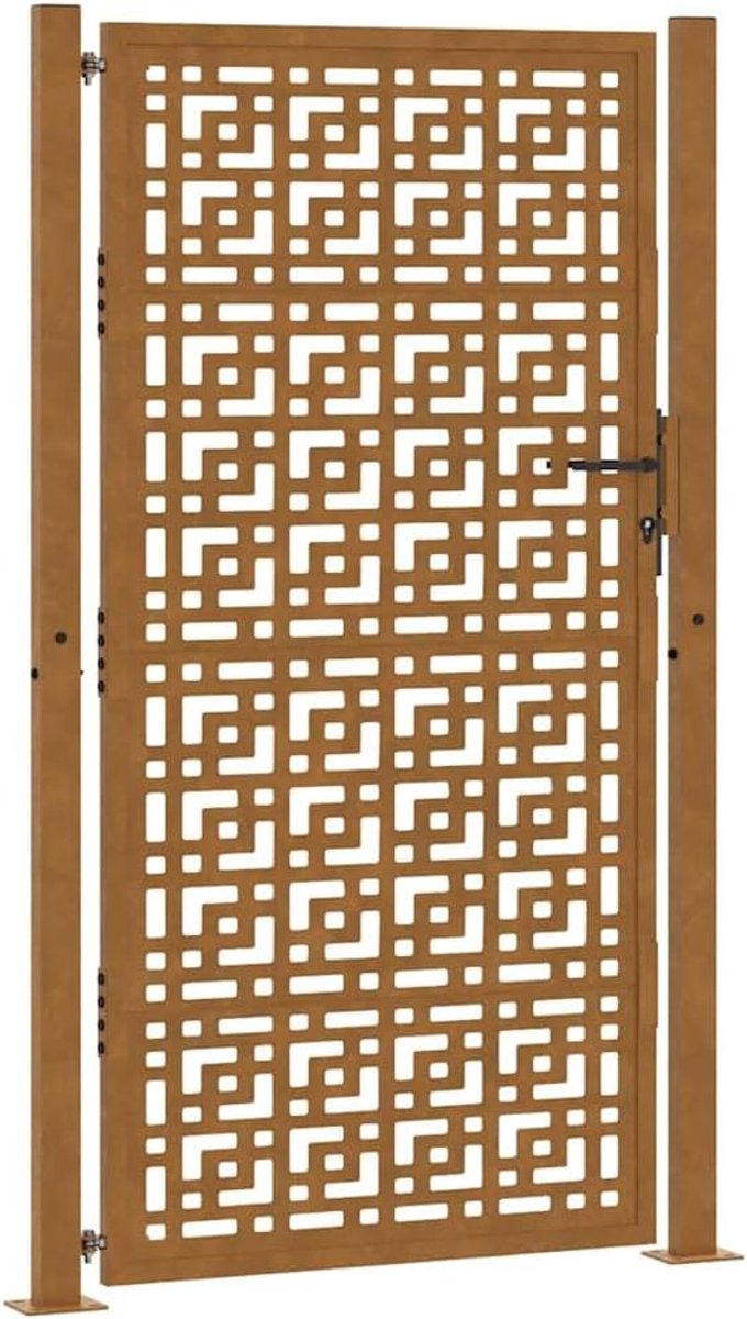 Tuindeur met kruisdesign 105x180cm weerbestendig staal voor buiten