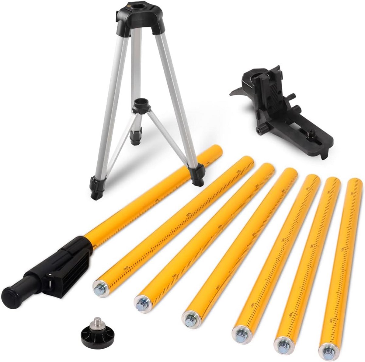 Telescopische Laserstatief Paal (4,8m) voor Lijn- en Rotatielasers met 1/4" en 5/8" Schroefdraad