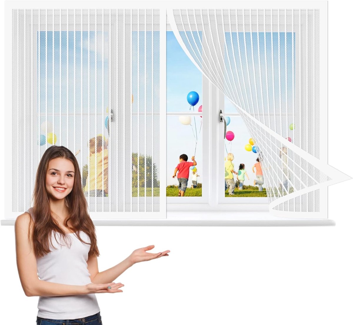 Magnetisch Raamhor voor Insecten en Muggen - 180 x 140 cm - Eenvoudig te Monteren