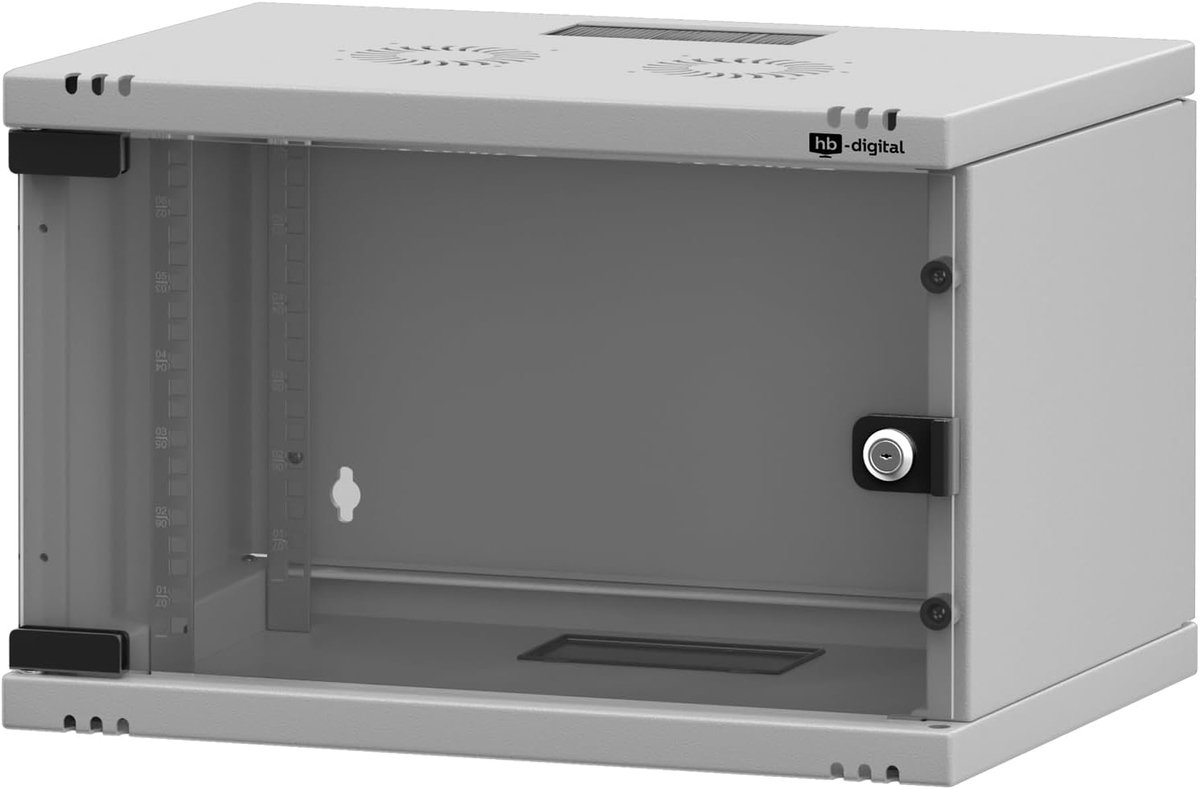 19 Inch 7HE Netwerkkast voor Wandmontage met Glazen Deur - Robuuste Zichtdeur Kast