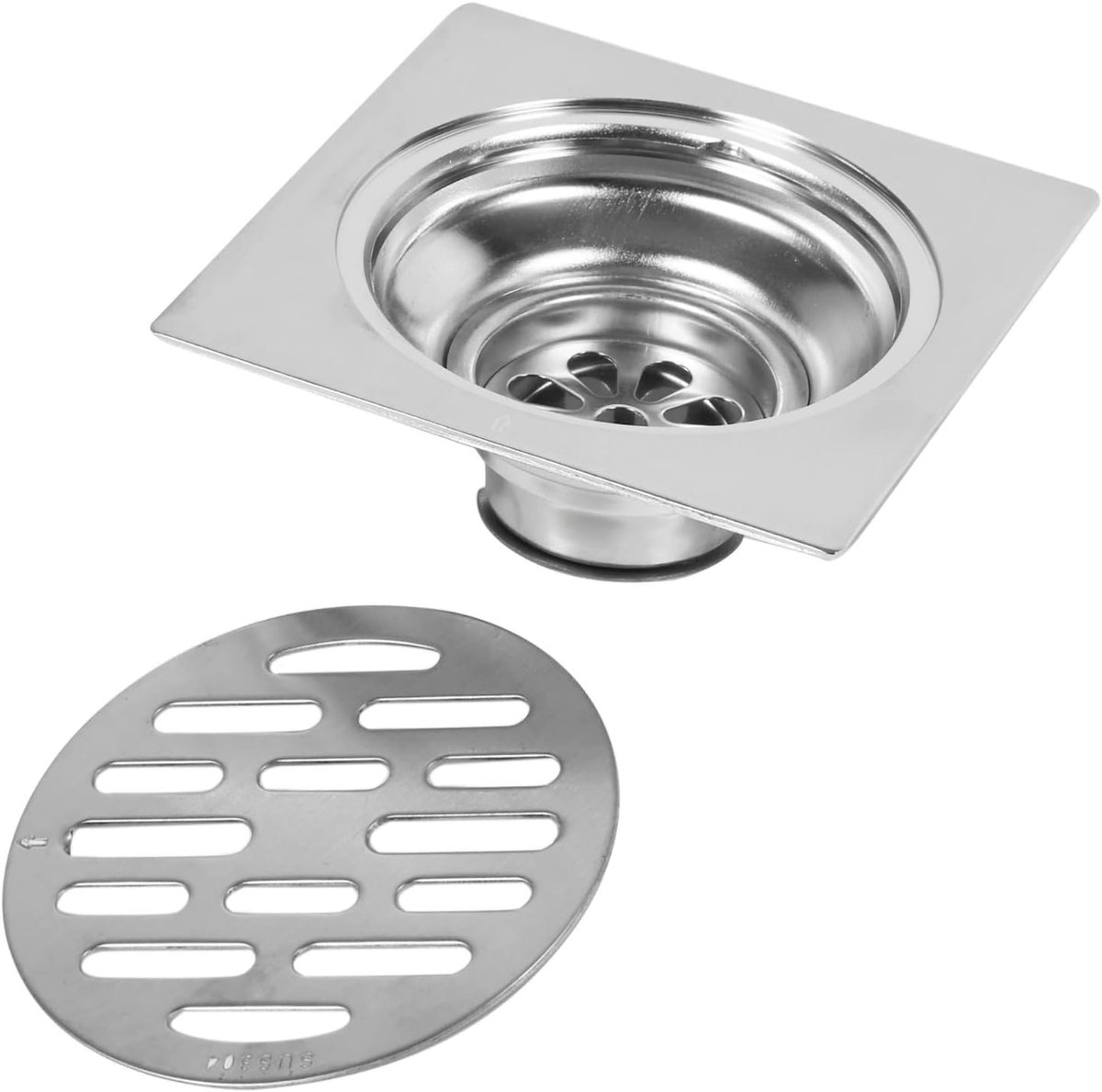 Vierkante Doucheputafdekking RVS 15cm met Antieke Geurstopper