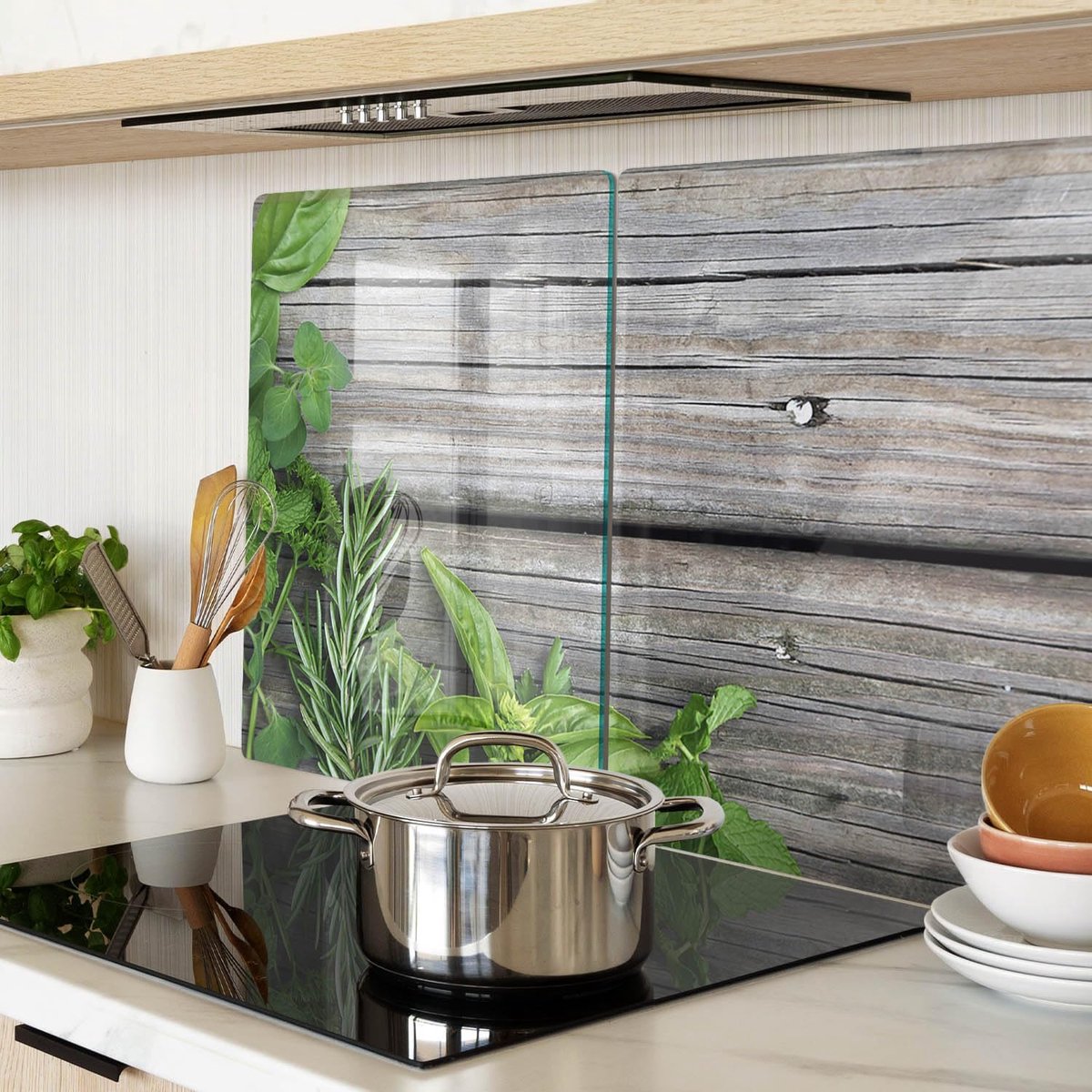 Grote Glazen Snijplank en Kookplaatbeschermer Gehard Glas 40x52 cm Antislip