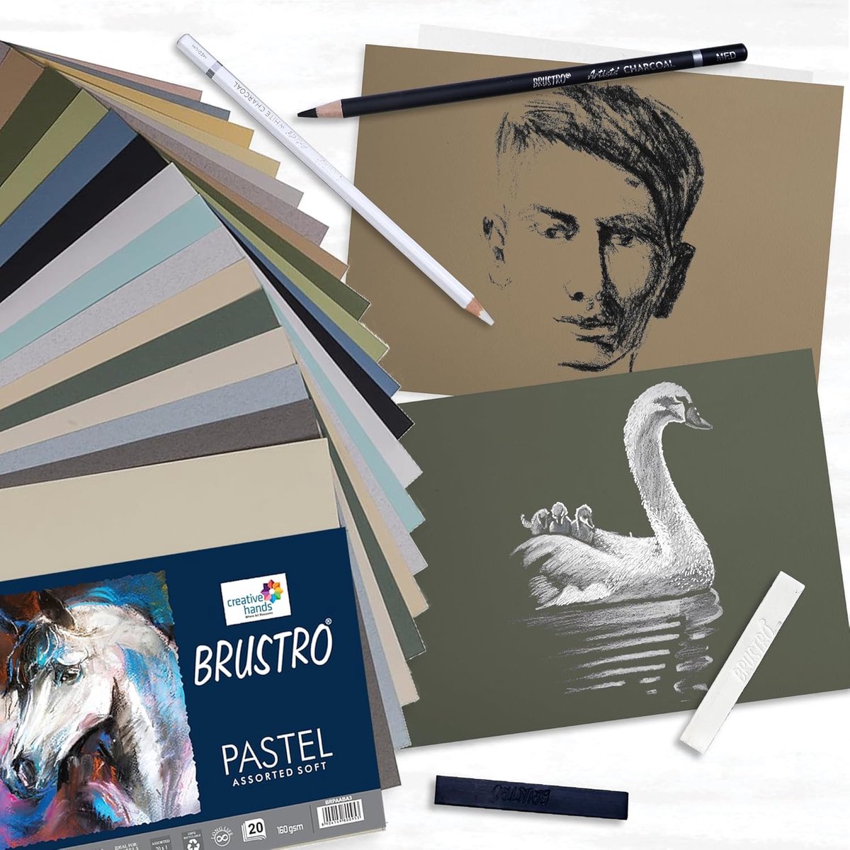Pastelpapier A5 160 GSM - Assortiment Heldere en Zachte Tinten (40 Vellen) — cadeau in Hobby - foto 3