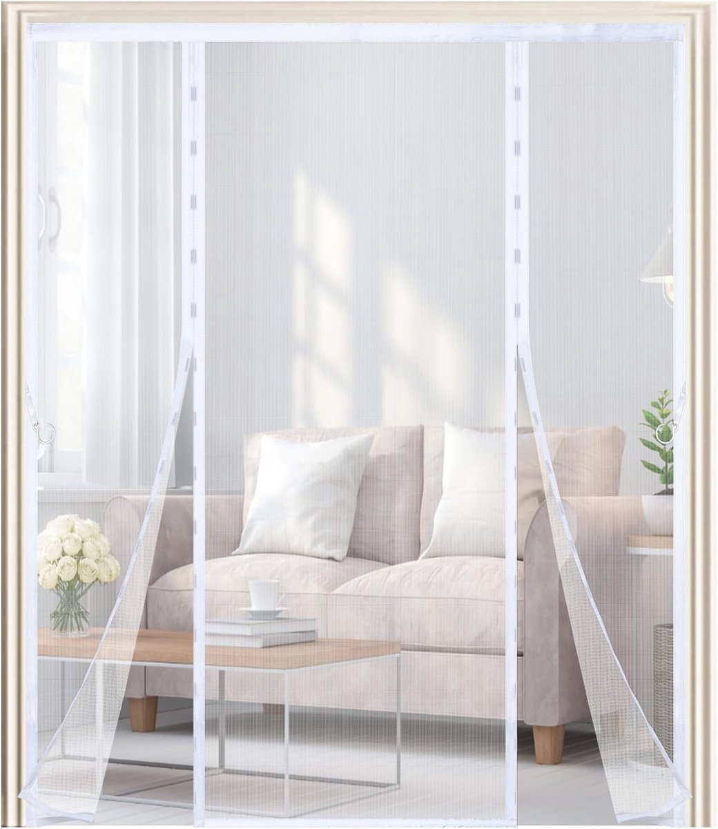 Magnetisch Vliegengordijn Dubbel Voor Deur 160x200cm - Zonder Boren