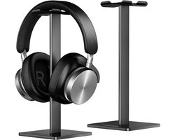 Universele hoofdtelefoonhouder geschikt voor Over-ear hoofdtelefoons van Sennheiser, Sony, Audio-Technica, Bose, Shure, AKG, gaming- en displayheadsets, aluminium + TPU + ABS, zwart