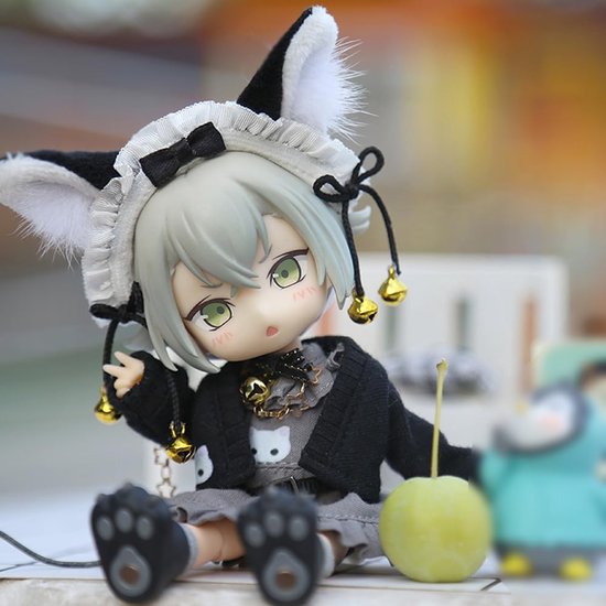 Schattig Kattenpak Outfit voor 1/12 Schaal Poppen en Actiefiguren - OB11 Kleding van Merkloos — afbeelding 3