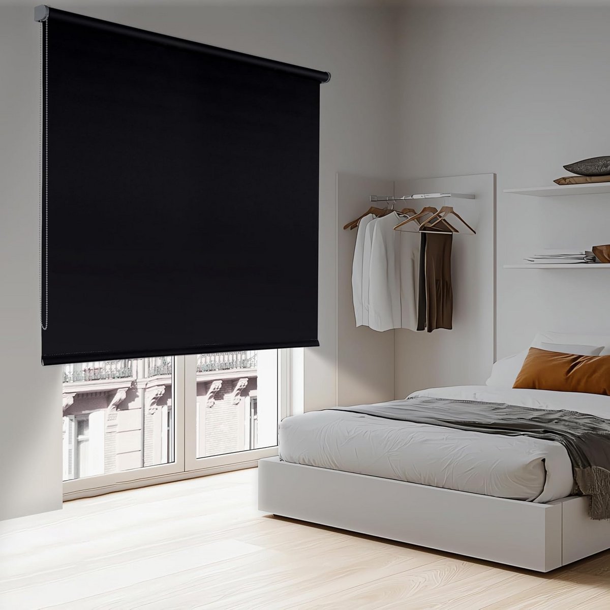 Verduisterend Rolgordijn Zwart 100% Verduisterend voor Slaapkamer en Woonruimtes 200x250 cm