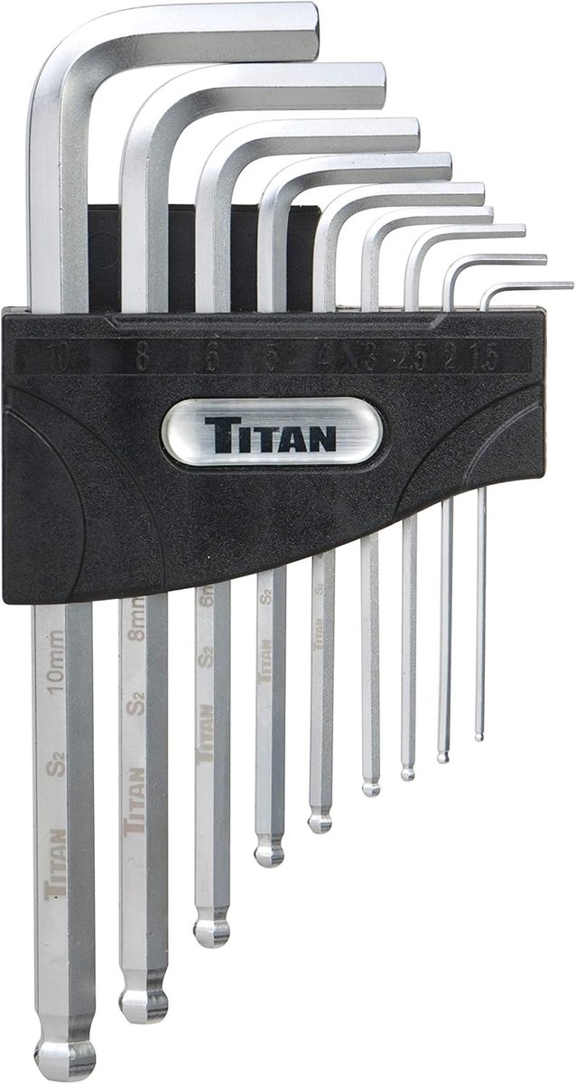 Set van 9 Inbussleutels Met Kogelkop - Metrische Maten (1.5mm t/m 10mm)