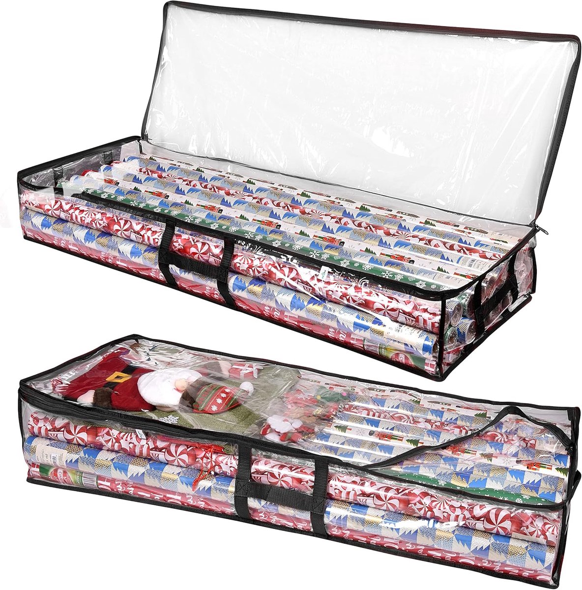 Organizer voor Inpakpapier Opslag onder Bed - Ruimte voor 24 Rollen en Accessoires