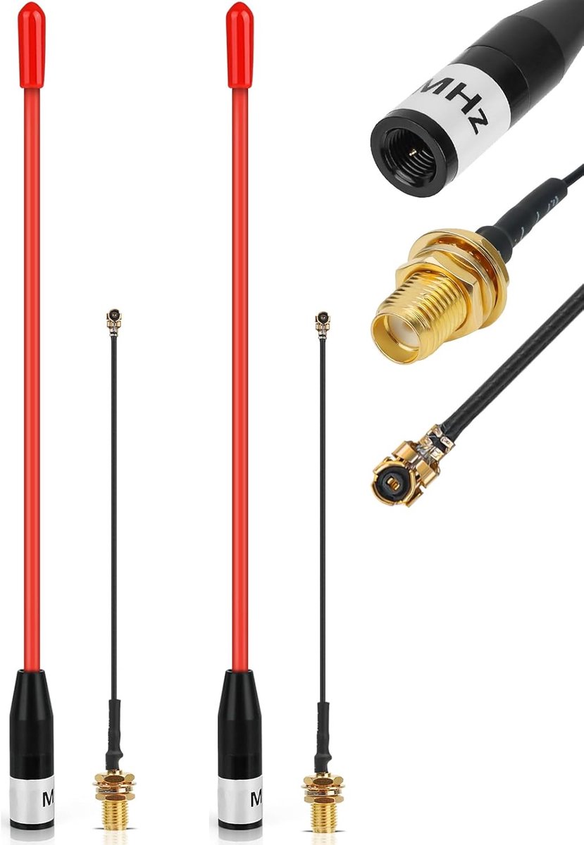 LoRa Antenne Set - Draadloze Communicatie - Signaal Versterking - 10dBi Omni Richting - 17 cm - Rood