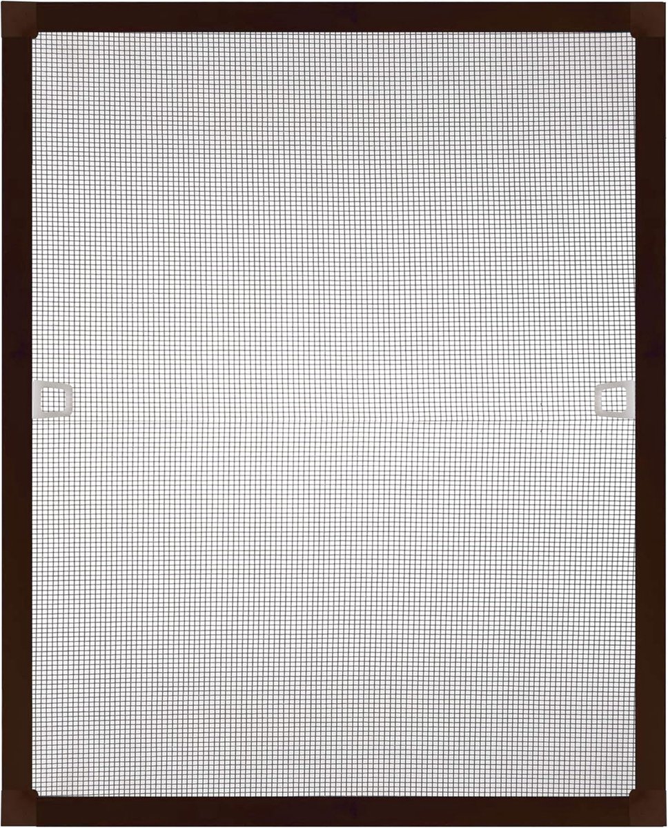 Insektengaas Hor Aluminium Raam Vast Stel met Montagekit - 130x150 cm, Bruin