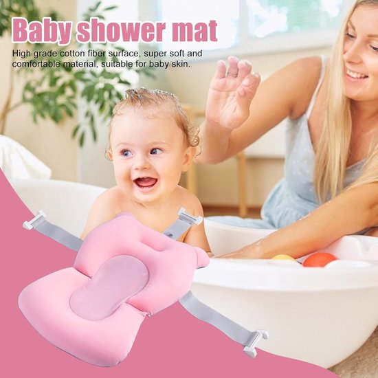 Zacht & Veilig Baby Zitje voor in Bad - Anti-Slip Badkussen met 3-Punts Gordel — afbeelding 2