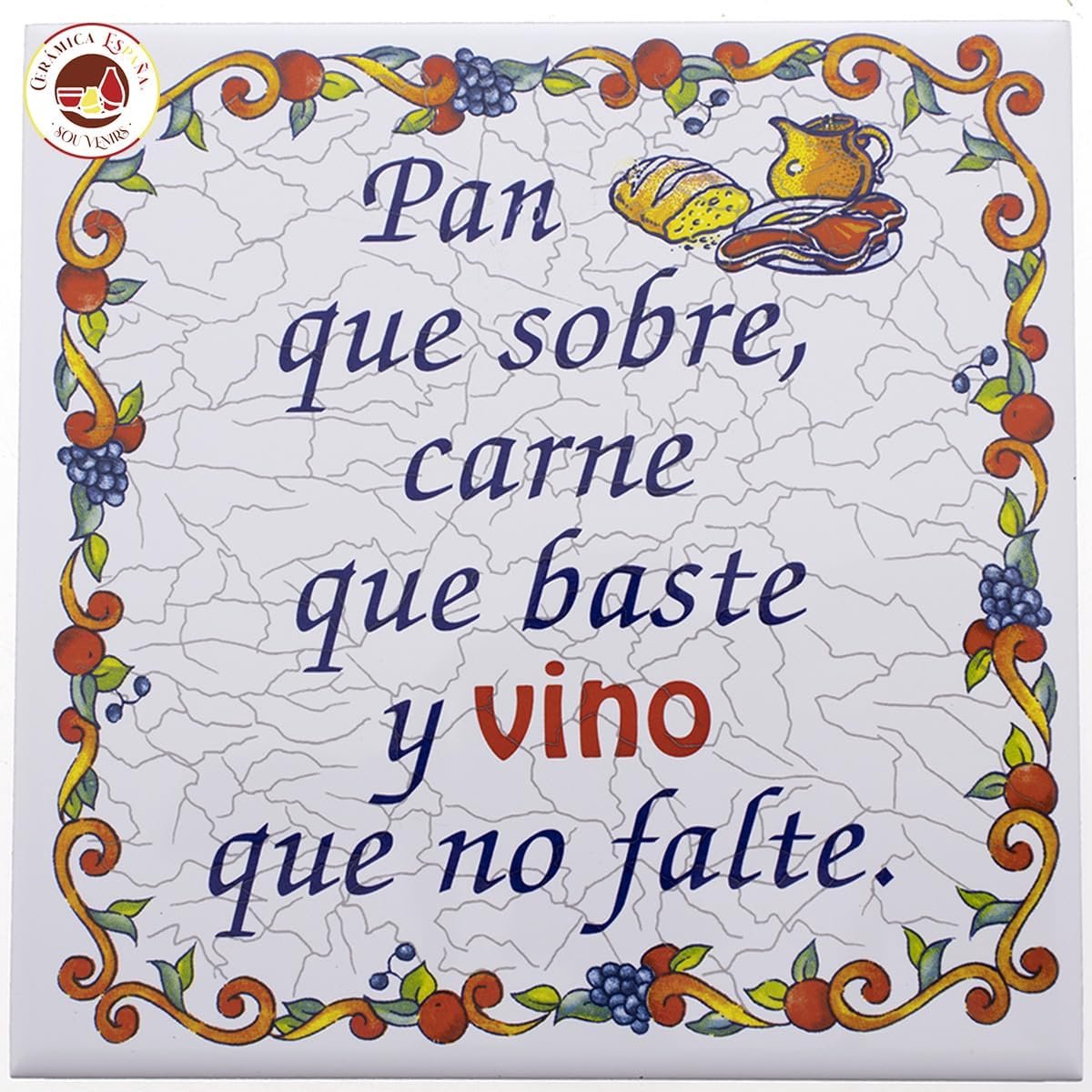 Decoratieve Keramische Tegel met Spaanse en Grappige Spreuken - 15x15 cm