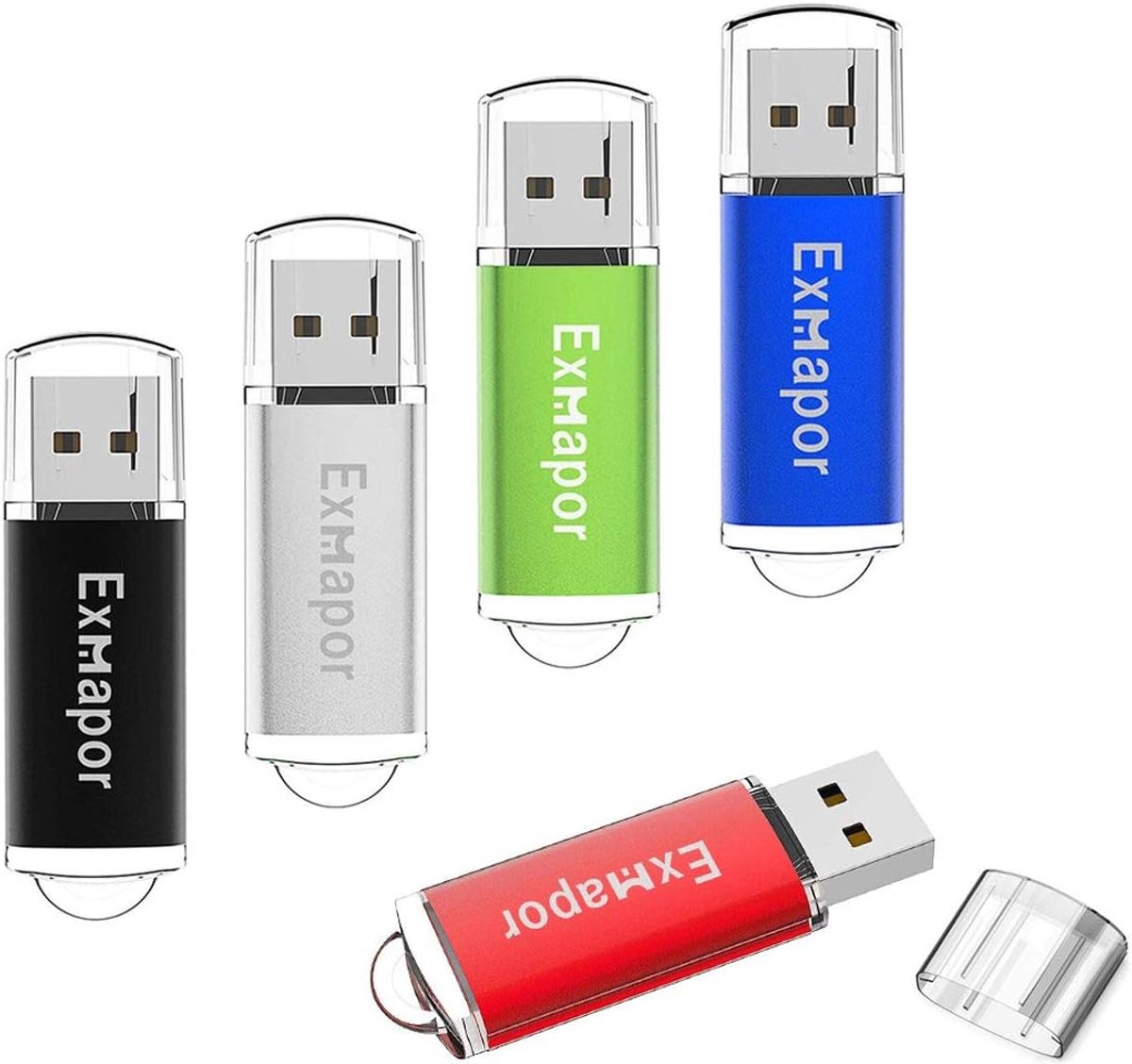 5 stuks USB Sticks 16 GB Bulk Set Opslaggeheugen met LED Indicator
