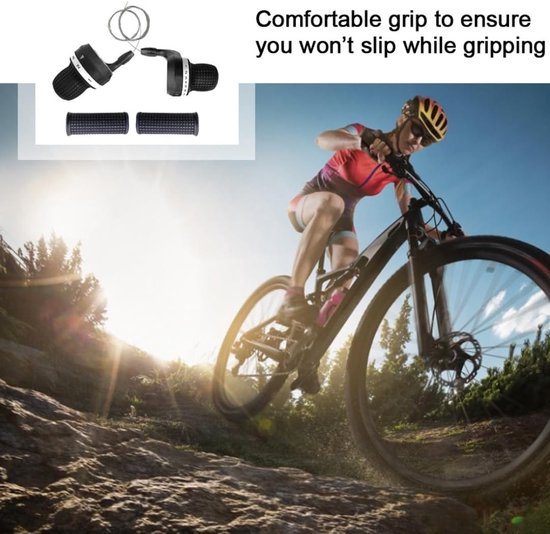Set van 2 Twist Grip Shifters voor Fietsen met 21 Versnellingen en Antislip Handvatten van Merkloos — afbeelding 5