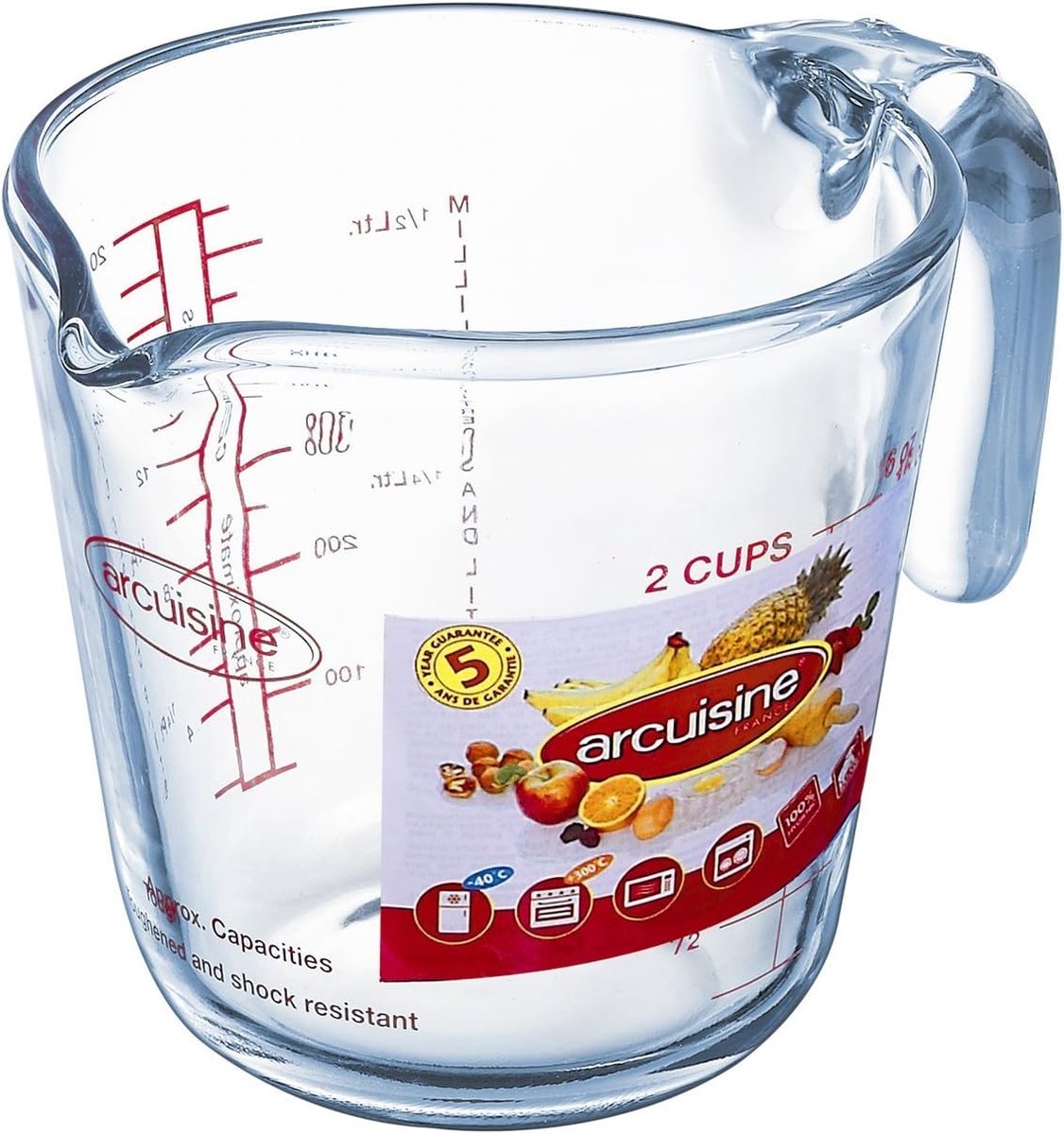 Maatbeker Met Hendel 0.5 Liter Hittebestendig Borosilicaatglas
