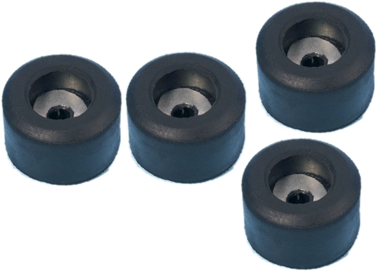 Adam Hall 4904 rubber voet pakket 25 x 15 mm met staalplaat, set - Rack voeten